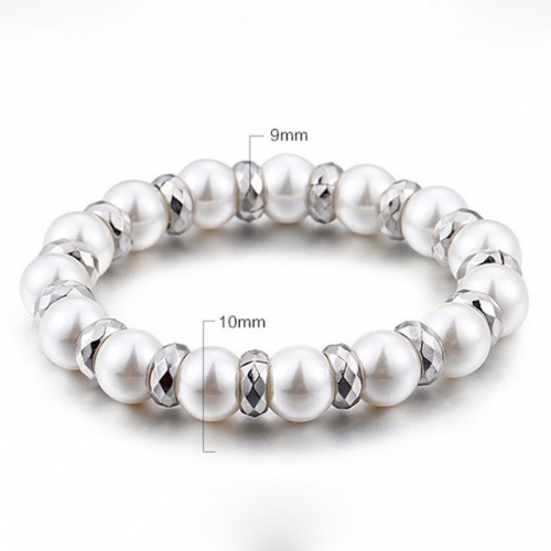 BC Wholesale Jewelry Stainless Steel 316L Jewelry Pearl & Shell Bracelets NO.#SJ53B85652