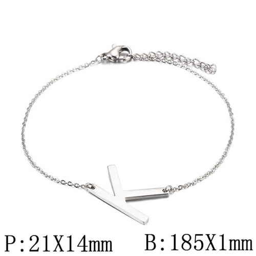 BC Wholesale Jewelry Stainless Steel 316L Jewelry Letter Bracelets NO.#SJ53B116108