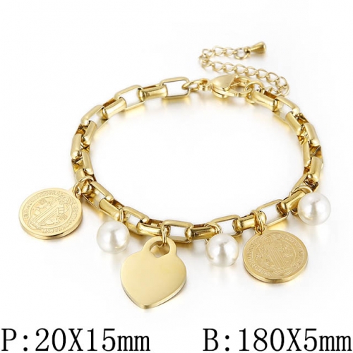 BC Wholesale Jewelry Stainless Steel 316L Jewelry Pearl & Shell Bracelets NO.#SJ53B148190