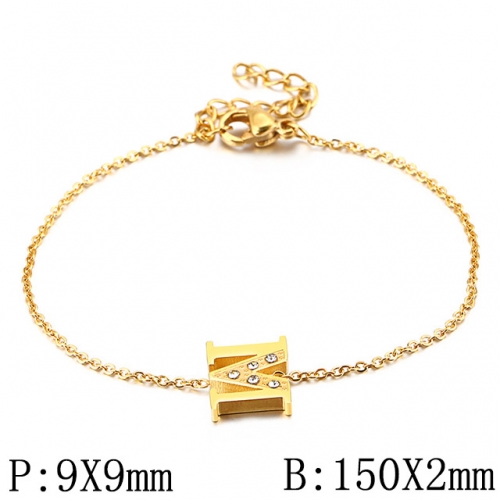 BC Wholesale Jewelry Stainless Steel 316L Jewelry Letter Bracelets NO.#SJ53B117702