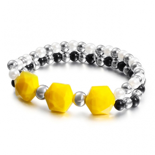 BC Wholesale Jewelry Stainless Steel 316L Jewelry Pearl & Shell Bracelets NO.#SJ53B99068