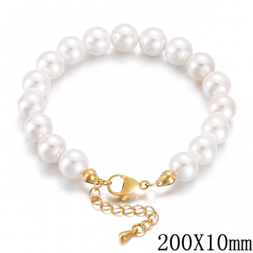 BC Wholesale Jewelry Stainless Steel 316L Jewelry Pearl & Shell Bracelets NO.#SJ53B155291