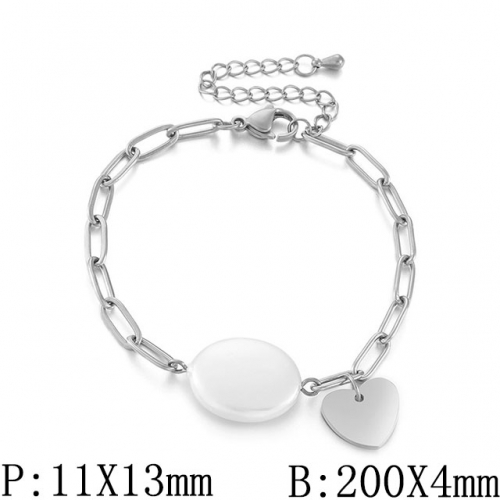 BC Wholesale Jewelry Stainless Steel 316L Jewelry Pearl & Shell Bracelets NO.#SJ53B145374
