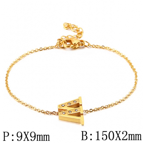 BC Wholesale Jewelry Stainless Steel 316L Jewelry Letter Bracelets NO.#SJ53B117722