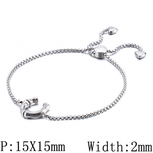 BC Wholesale Jewelry Stainless Steel 316L Jewelry Letter Bracelets NO.#SJ53B123918