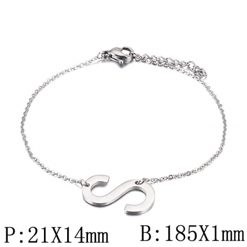 BC Wholesale Jewelry Stainless Steel 316L Jewelry Letter Bracelets NO.#SJ53B116111