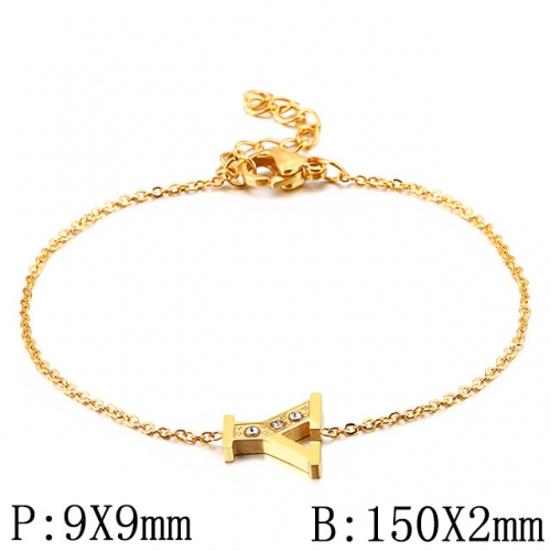 BC Wholesale Jewelry Stainless Steel 316L Jewelry Letter Bracelets NO.#SJ53B117726
