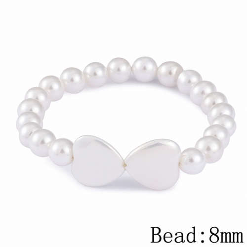 BC Wholesale Jewelry Stainless Steel 316L Jewelry Pearl & Shell Bracelets NO.#SJ53B94047