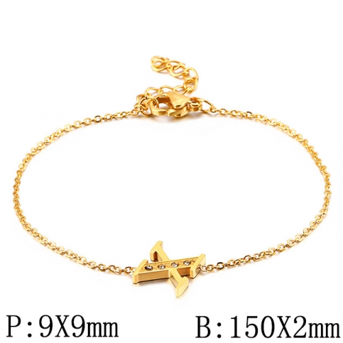 BC Wholesale Jewelry Stainless Steel 316L Jewelry Letter Bracelets NO.#SJ53B117724