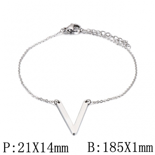 BC Wholesale Jewelry Stainless Steel 316L Jewelry Letter Bracelets NO.#SJ53B116102
