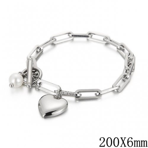 BC Wholesale Jewelry Stainless Steel 316L Jewelry Pearl & Shell Bracelets NO.#SJ53BB138410