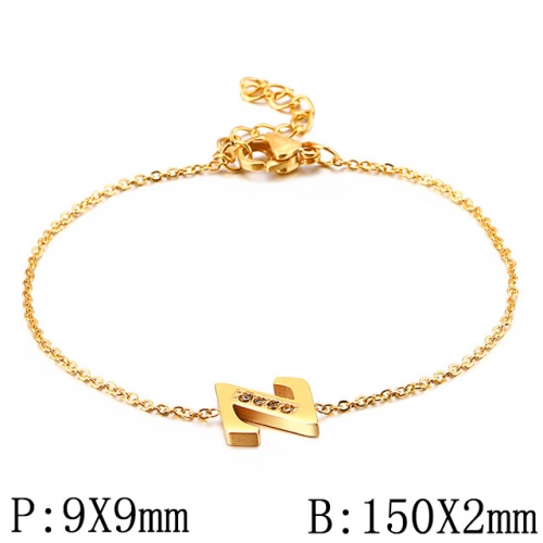 BC Wholesale Jewelry Stainless Steel 316L Jewelry Letter Bracelets NO.#SJ53B117728
