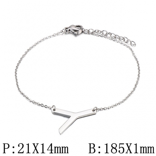 BC Wholesale Jewelry Stainless Steel 316L Jewelry Letter Bracelets NO.#SJ53B116096