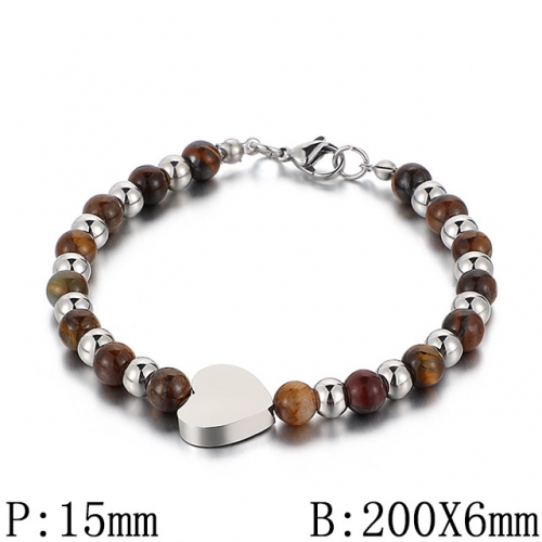 BC Wholesale Jewelry Stainless Steel 316L CZ Bead Bracelets NO.#SJ53B74593