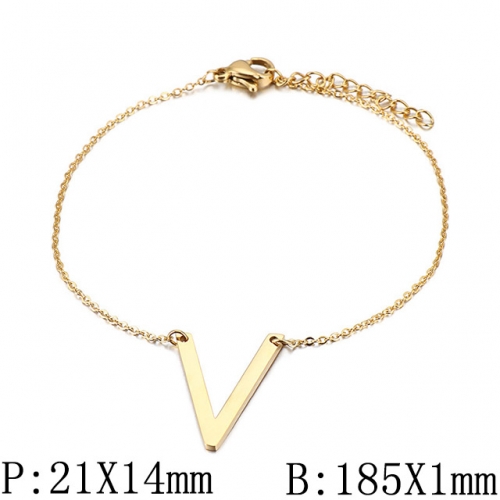 BC Wholesale Jewelry Stainless Steel 316L Jewelry Letter Bracelets NO.#SJ53B116101