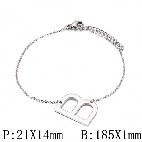 BC Wholesale Jewelry Stainless Steel 316L Jewelry Letter Bracelets NO.#SJ53B116140