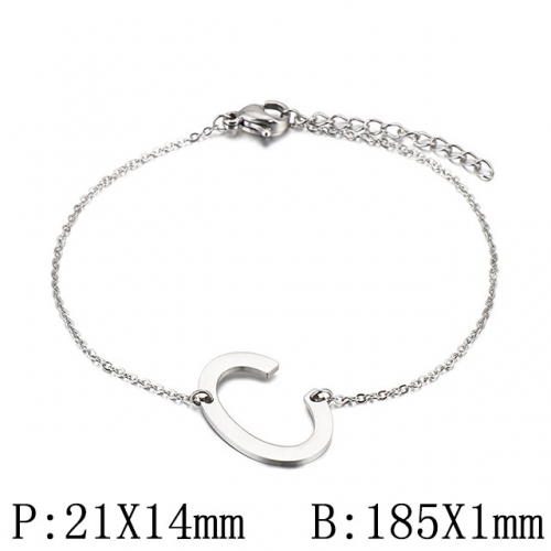 BC Wholesale Jewelry Stainless Steel 316L Jewelry Letter Bracelets NO.#SJ53B116137