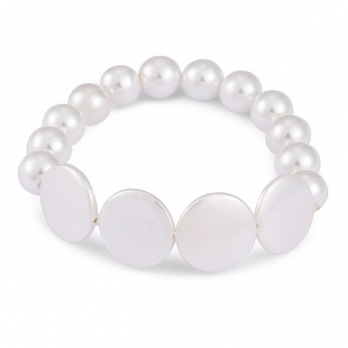 BC Wholesale Jewelry Stainless Steel 316L Jewelry Pearl & Shell Bracelets NO.#SJ53B92740