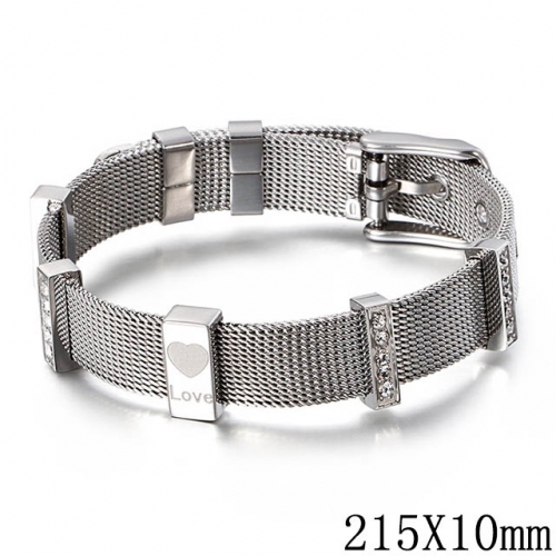 BC Wholesale Jewelry Stainless Steel 316L Jewelry Mesh Bracelets NO.#SJ53B111450