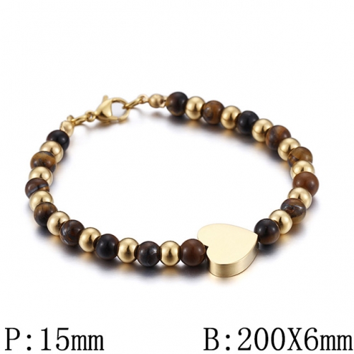 BC Wholesale Jewelry Stainless Steel 316L CZ Bead Bracelets NO.#SJ53B74599
