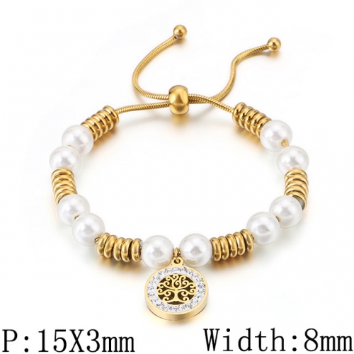 BC Wholesale Jewelry Stainless Steel 316L Jewelry Pearl & Shell Bracelets NO.#SJ53B116009