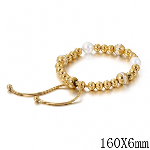 BC Wholesale Jewelry Stainless Steel 316L Jewelry Pearl & Shell Bracelets NO.#SJ53B116545