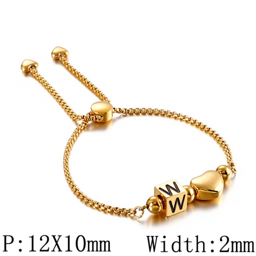 BC Wholesale Jewelry Stainless Steel 316L Jewelry Letter Bracelets NO.#SJ53B122380