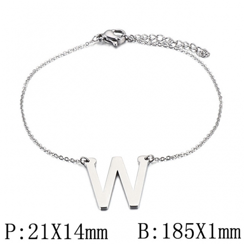 BC Wholesale Jewelry Stainless Steel 316L Jewelry Letter Bracelets NO.#SJ53B116100