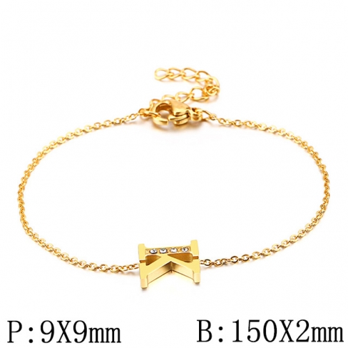 BC Wholesale Jewelry Stainless Steel 316L Jewelry Letter Bracelets NO.#SJ53B117698