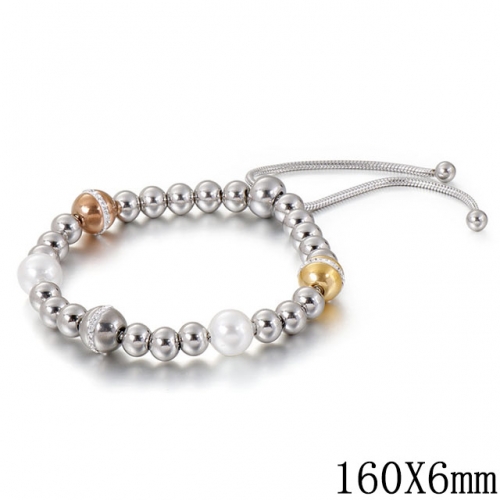 BC Wholesale Jewelry Stainless Steel 316L Jewelry Pearl & Shell Bracelets NO.#SJ53B116547