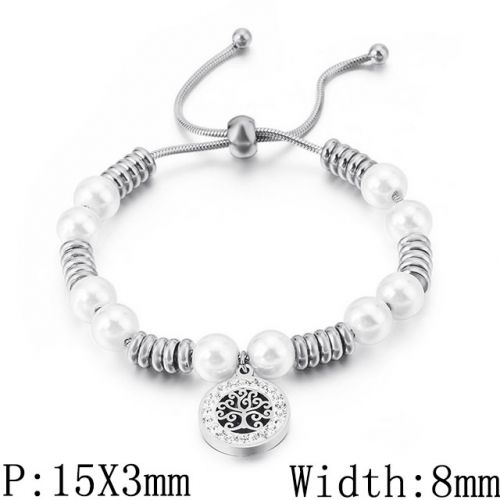BC Wholesale Jewelry Stainless Steel 316L Jewelry Pearl & Shell Bracelets NO.#SJ53B116008