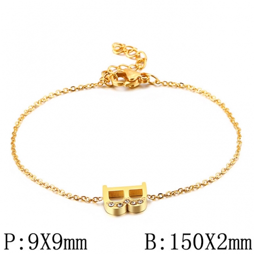 BC Wholesale Jewelry Stainless Steel 316L Jewelry Letter Bracelets NO.#SJ53B117680