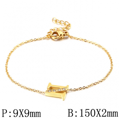 BC Wholesale Jewelry Stainless Steel 316L Jewelry Letter Bracelets NO.#SJ53B117704