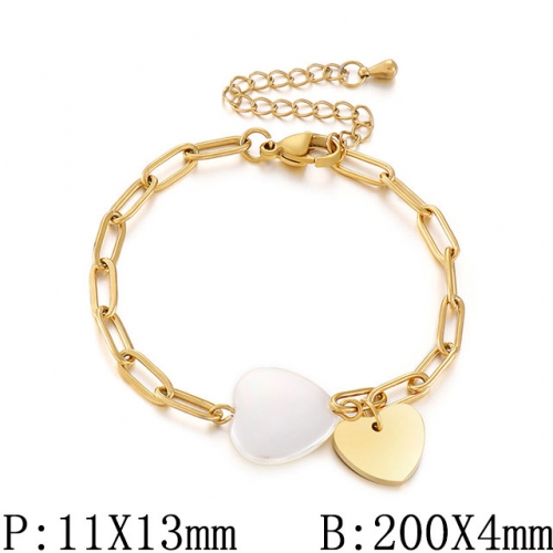 BC Wholesale Jewelry Stainless Steel 316L Jewelry Pearl & Shell Bracelets NO.#SJ53B145371