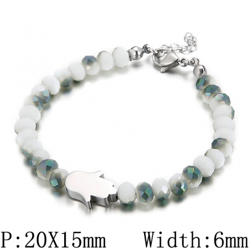 BC Wholesale Jewelry Stainless Steel 316L CZ Bead Bracelets NO.#SJ53B57478