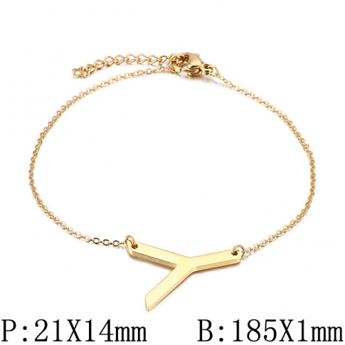 BC Wholesale Jewelry Stainless Steel 316L Jewelry Letter Bracelets NO.#SJ53B116095