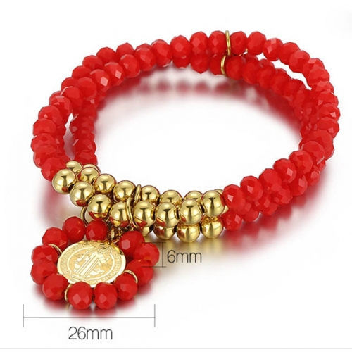 BC Wholesale Jewelry Stainless Steel 316L CZ Bead Bracelets NO.#SJ53B154415