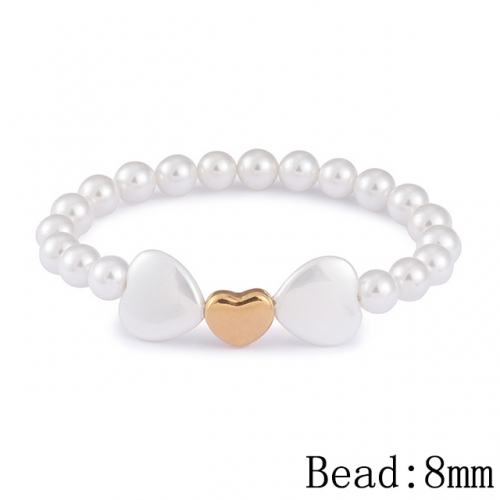 BC Wholesale Jewelry Stainless Steel 316L Jewelry Pearl & Shell Bracelets NO.#SJ53B92743