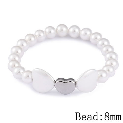 BC Wholesale Jewelry Stainless Steel 316L Jewelry Pearl & Shell Bracelets NO.#SJ53B94048