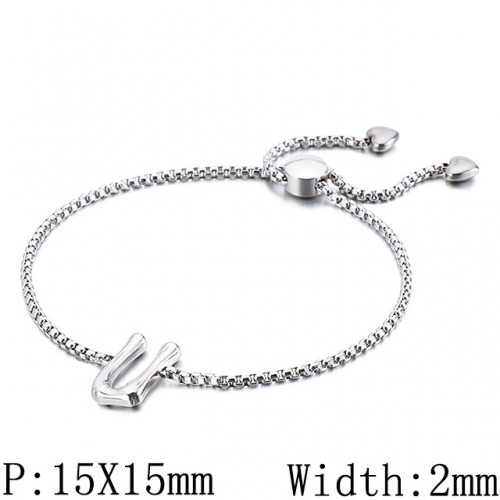 BC Wholesale Jewelry Stainless Steel 316L Jewelry Letter Bracelets NO.#SJ53B123936