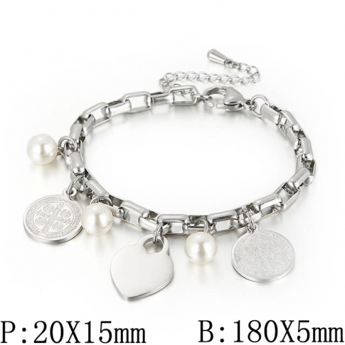 BC Wholesale Jewelry Stainless Steel 316L Jewelry Pearl & Shell Bracelets NO.#SJ53B148189