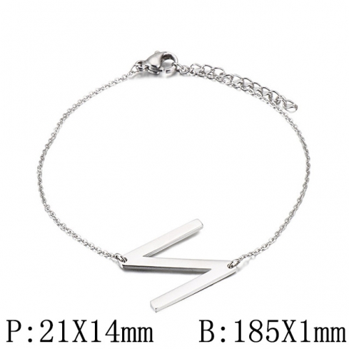 BC Wholesale Jewelry Stainless Steel 316L Jewelry Letter Bracelets NO.#SJ53B116124