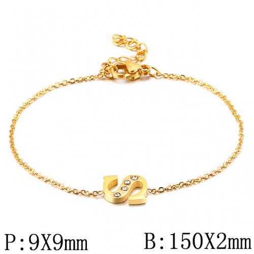 BC Wholesale Jewelry Stainless Steel 316L Jewelry Letter Bracelets NO.#SJ53B117714