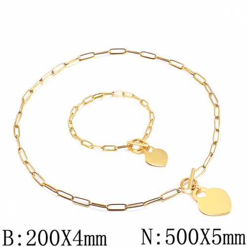 BC Wholesale Jewelry Set Stainless Steel 316L Necklace Bracelet Jewelry Set NO.#SJ53S136633