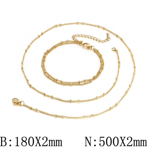 BC Wholesale Jewelry Set Stainless Steel 316L Necklace Bracelet Jewelry Set NO.#SJ53S137571