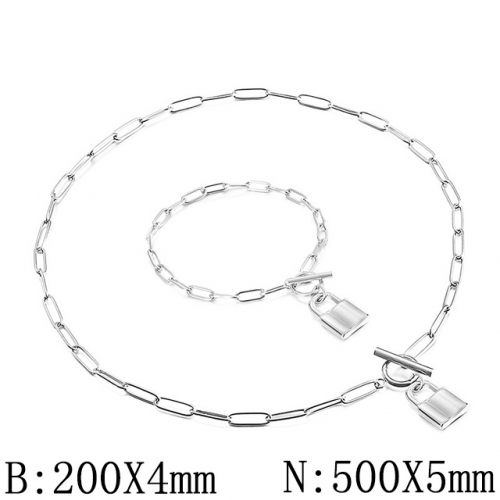 BC Wholesale Jewelry Set Stainless Steel 316L Necklace Bracelet Jewelry Set NO.#SJ53S136631