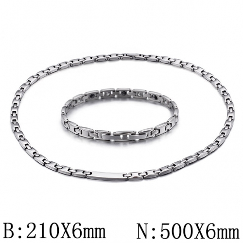 BC Wholesale Jewelry Set Stainless Steel 316L Necklace Bracelet Jewelry Set NO.#SJ53S38094