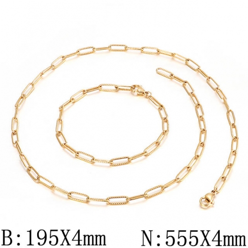 BC Wholesale Jewelry Set Stainless Steel 316L Necklace Bracelet Jewelry Set NO.#SJ53S137543