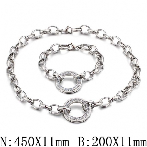 BC Wholesale Jewelry Set Stainless Steel 316L Necklace Bracelet Jewelry Set NO.#SJ53SA87426