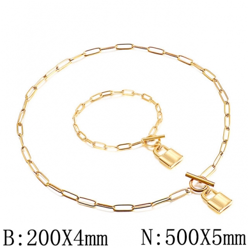 BC Wholesale Jewelry Set Stainless Steel 316L Necklace Bracelet Jewelry Set NO.#SJ53S136630